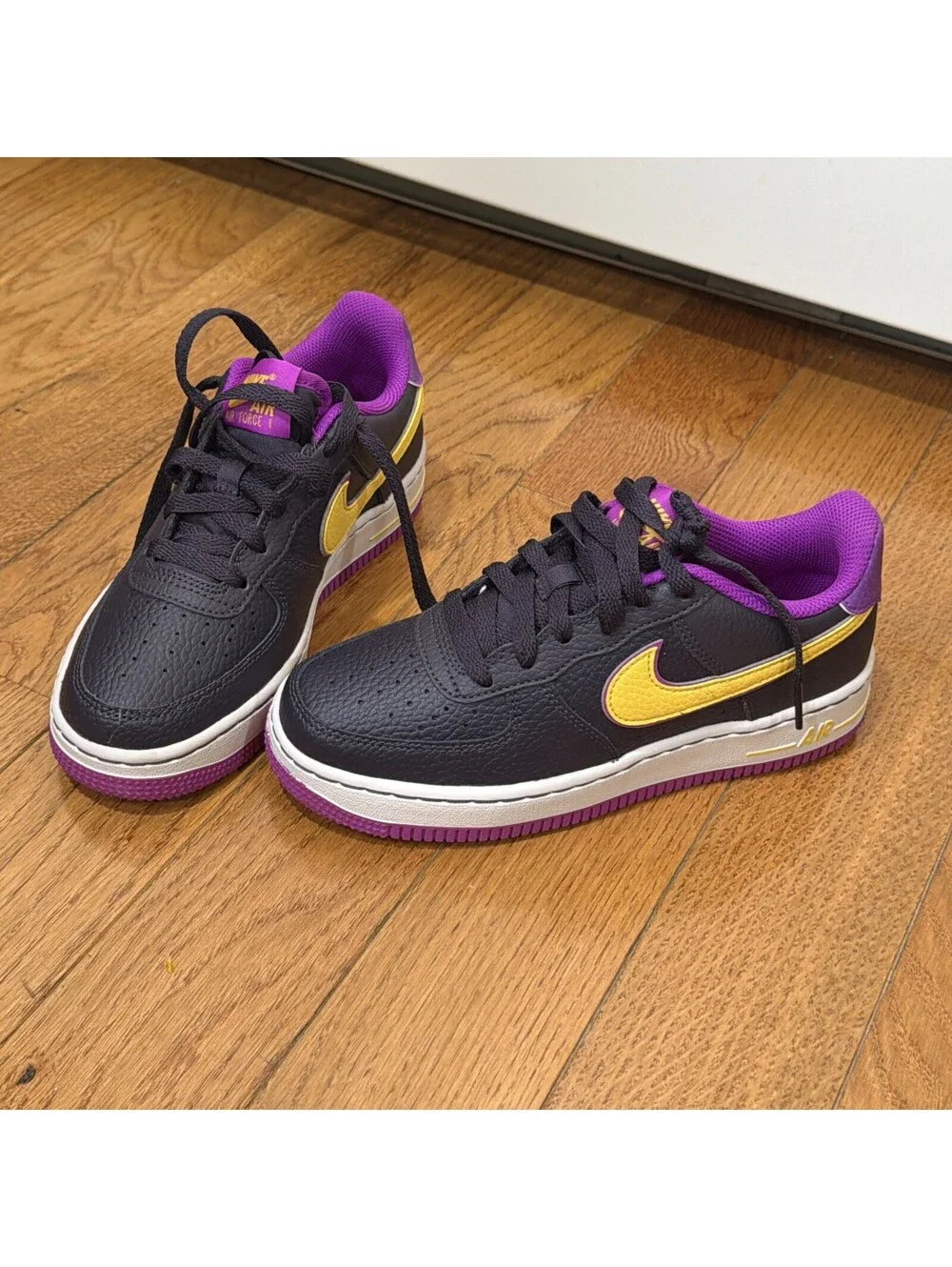 Size 3.5Y US Kids Nike Air Force 1 GS Cave Purple Yellow DX5805-500 Youth